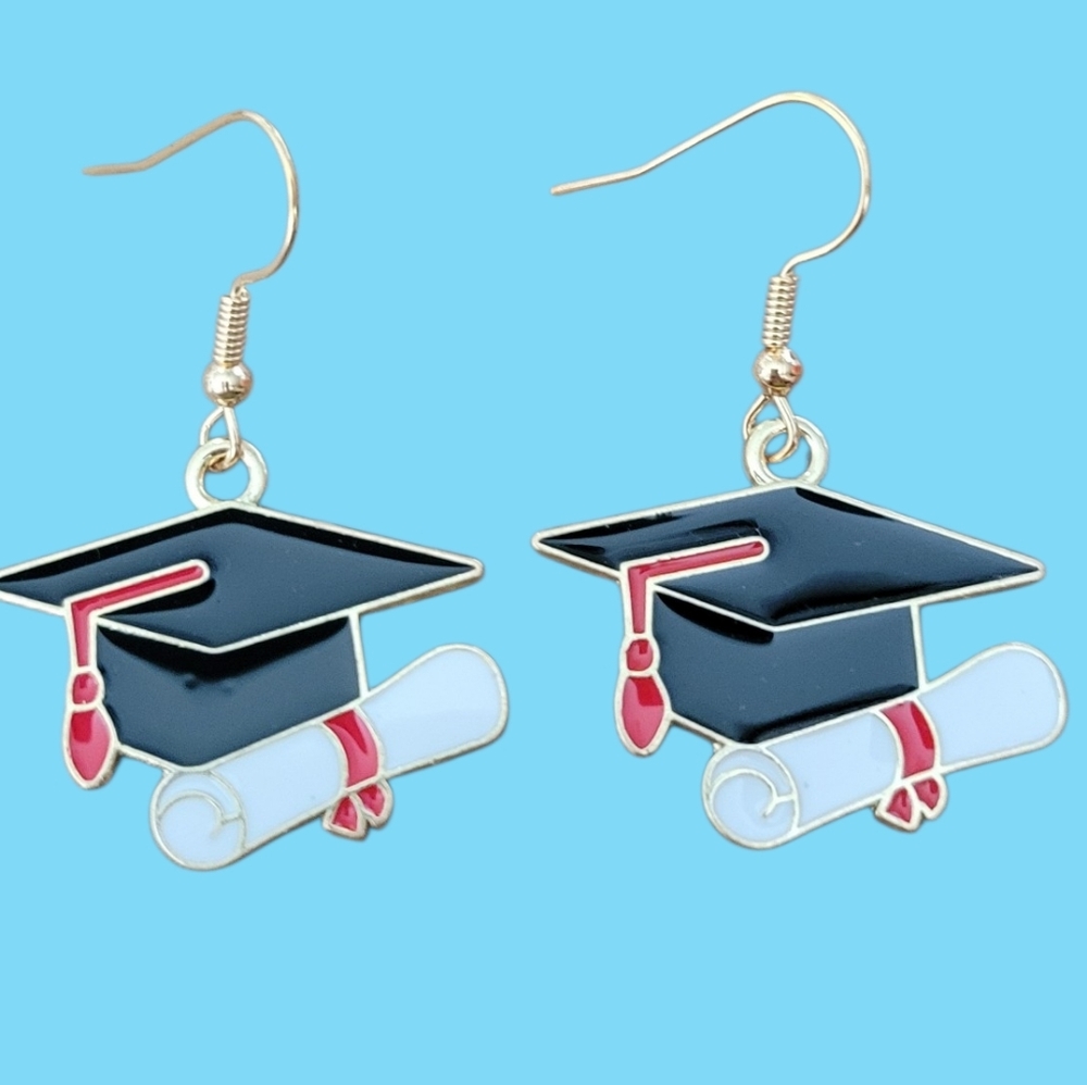 Graduation Cap and Diploma Earrings